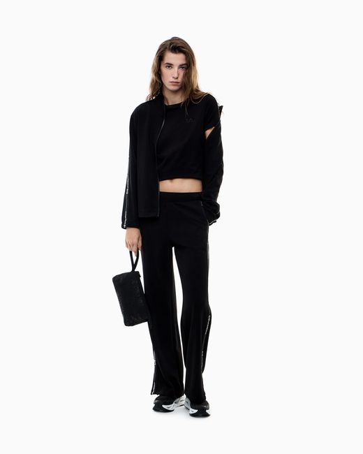EA7 Black Logo Series Jersey T-Shirt With Logo Tape Detail