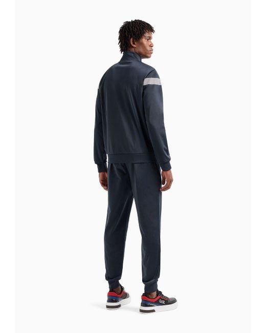 EA7 Blue 7 Lines Tracksuit In Technical Fabric for men