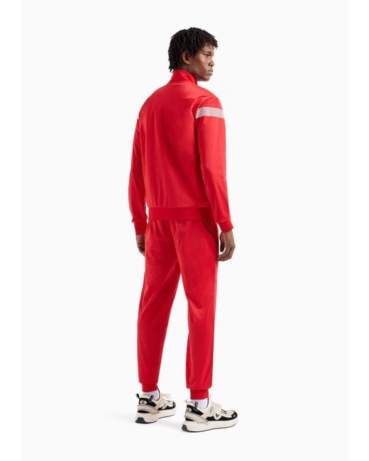 EA7 Red 7 Lines Tracksuit In Technical Fabric for men