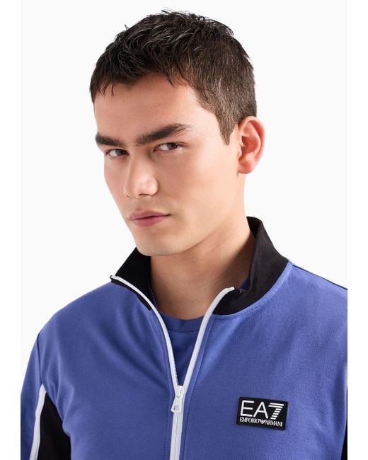 EA7 Blue Core Identity Cotton Tracksuit for men