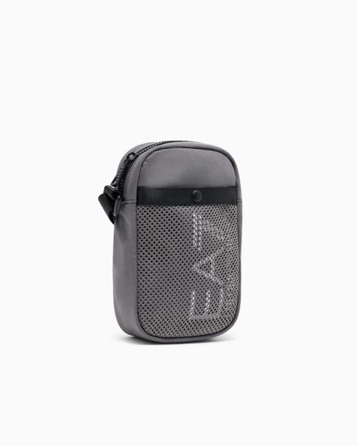 EA7 Black Technical Fabric Belt Bag