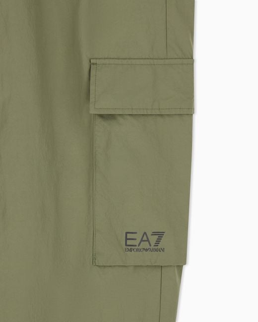 EA7 Green Cargo Pants Core Identity Regular Fit Woven Fabric for men