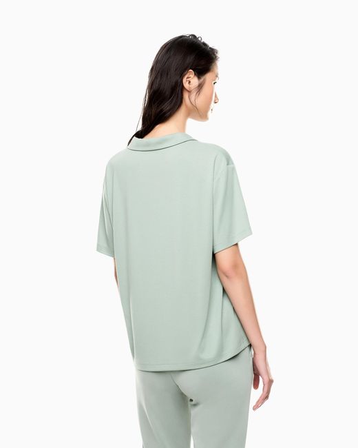 EA7 Blue Core Lady Modal-Blend Polo Shirt