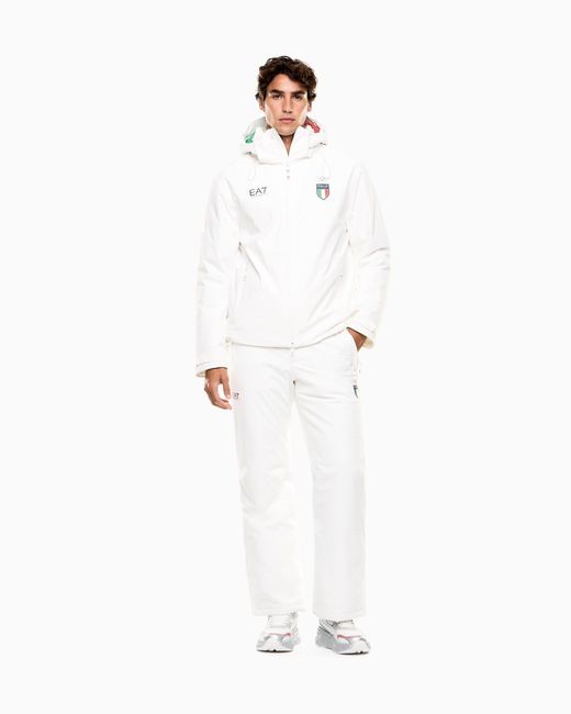 EA7 White Ski Jacket for men