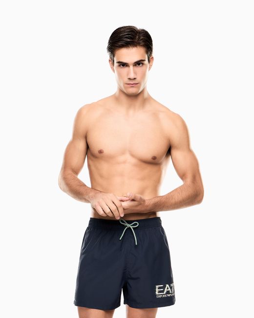 EA7 Blue Visibility Swim Trunks for men