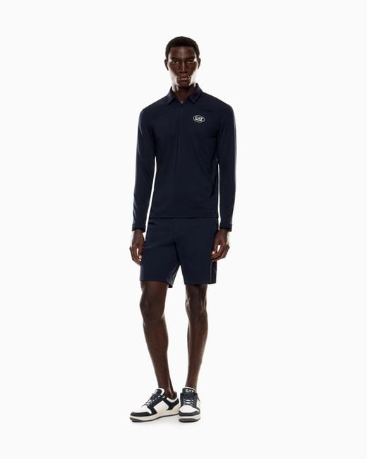 EA7 Blue Slim Fit Bermuda Shorts for men