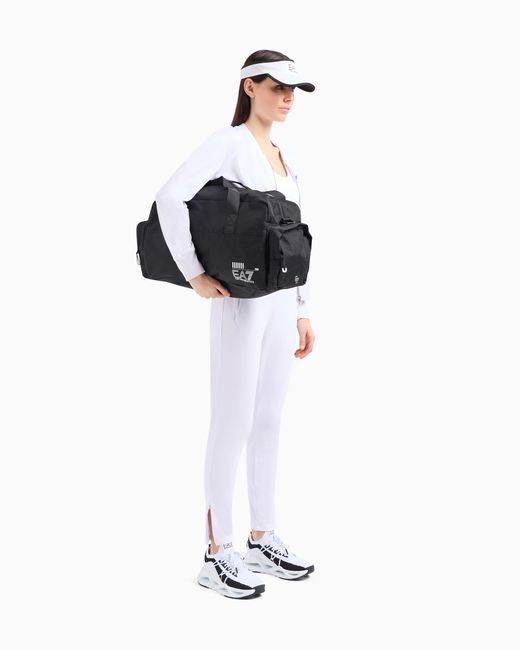 EA7 White Ventus7 Track Suit With A Baseball Collar Tennis Pro