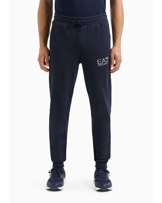 Pantaloni Jogger Logo Series In Cotone di EA7 in Blue da Uomo