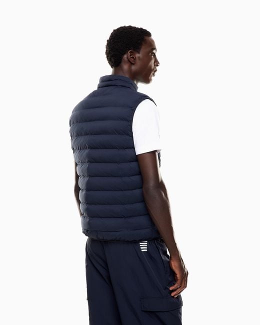 EA7 Blue Technical Fabric Padded Gilet for men