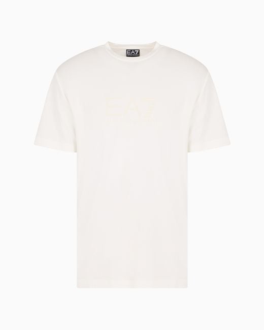 EA7 White Lux Identity Modal-Blend Jersey T-Shirt for men