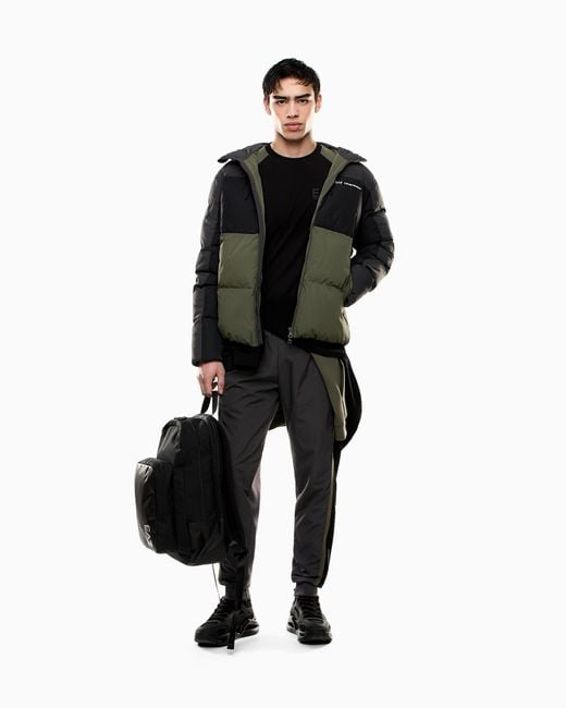 EA7 Athletic Colour Block Jacke Aus Nylon in Green für Herren