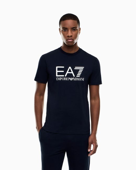 EA7 Blue Slim-Fit T-Shirt Core Identity for men