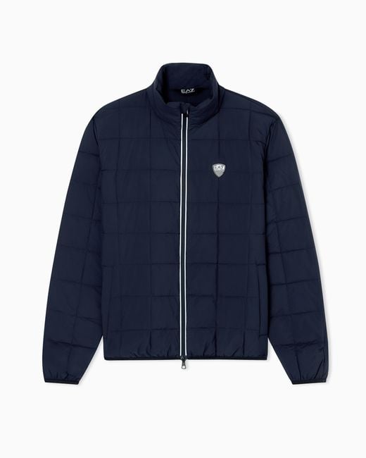 EA7 Blue Premium Shield Technical-Fabric Jacket for men