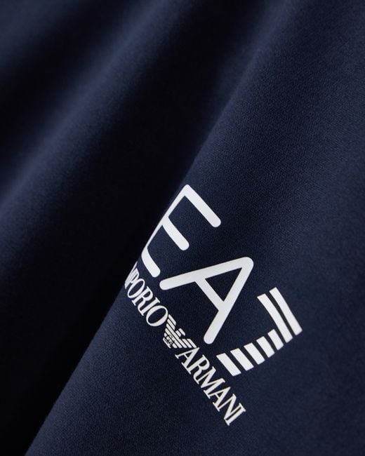 EA7 Blue Internazionali Bnl D'Italia Cotton Hooded Sweatshirt for men