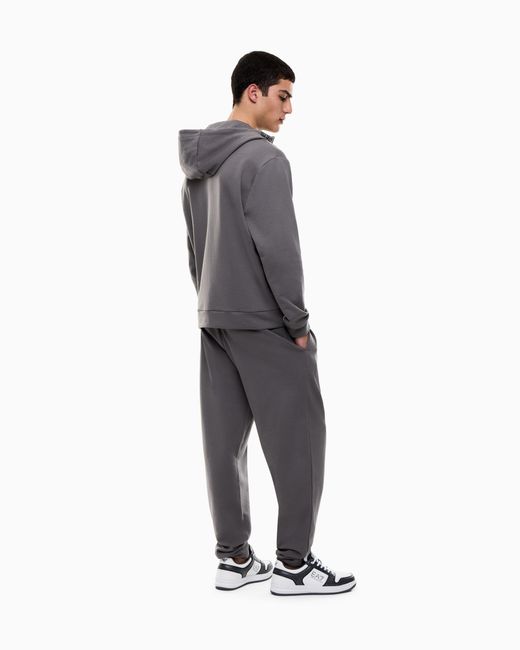 EA7 Gray Summer Block Pure Cotton Tracksuit With Hood for men