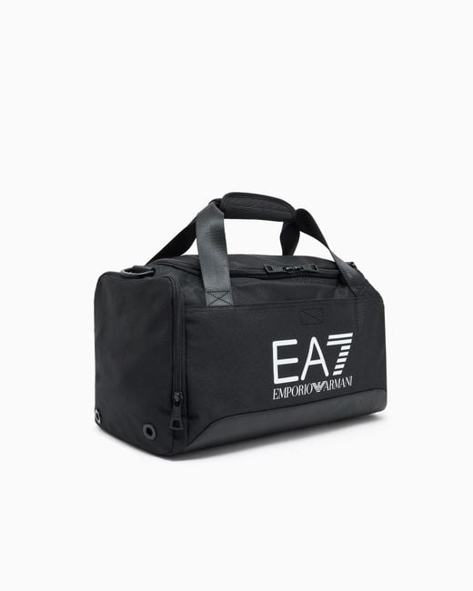 EA7 Black Train Core Small Gym Bag With Oversized Logo