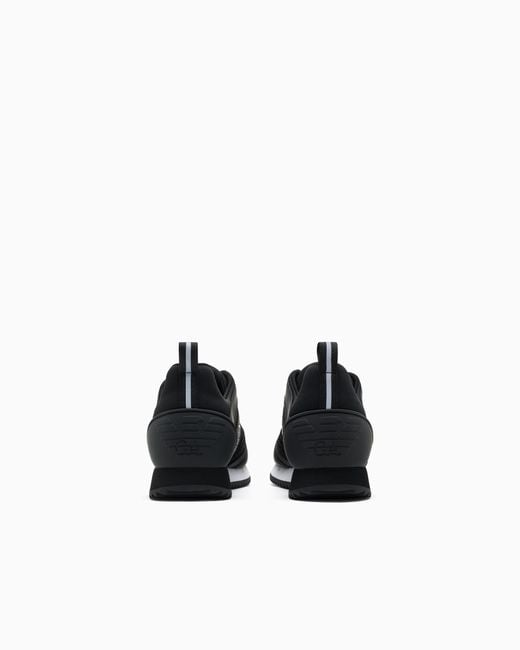 EA7 Black Sneaker Aus Mesh Mit Profilierter Sohle