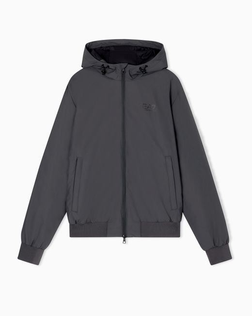 EA7 Core Identity Bomberjacke Mit Kapuze Aus Funktionsgewebe in Gray für Herren