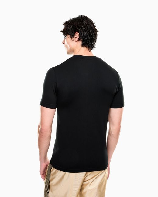EA7 Black Soccer T-Shirt for men