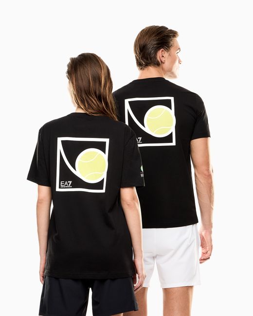 EA7 Internazionali Bnl D'Italia T-Shirt Mit Print, Gefertigt Aus Baumwolle Mit Rundhalsausschnitt in Black für Herren