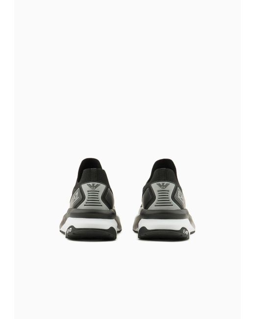 EA7 Black Crusher Distance Sonic Knit Sneakers