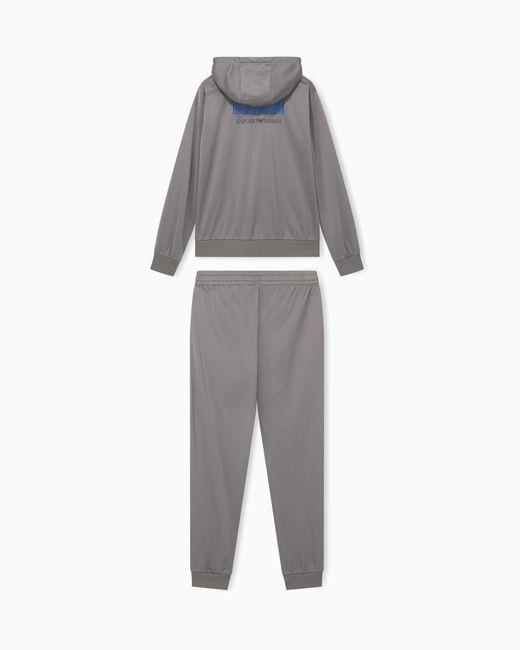 EA7 Gray Tracksuit Visibility With Hood And Full Zip for men