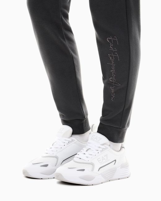 EA7 Blue Regular Fit Trousers Logo Series