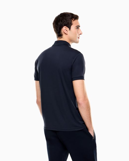 EA7 Blue Slim-Fit Polo Shirt Premium Shield for men