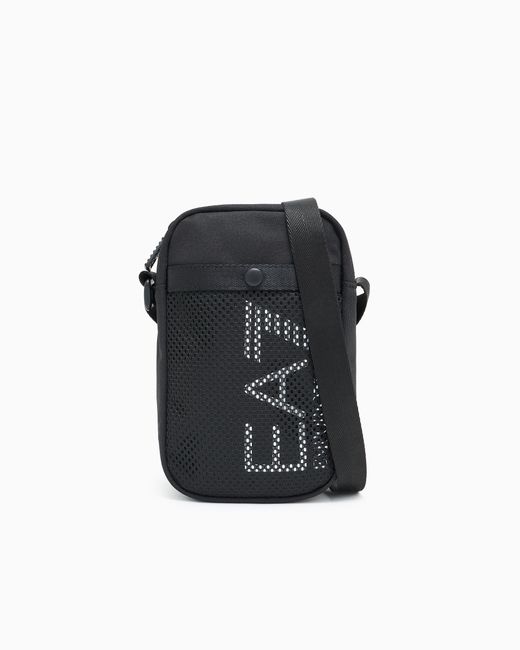 EA7 Black Technical Fabric Belt Bag