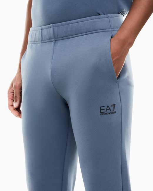 EA7 Blue Slim-Fit Trousers Natural Ventus 7 Technical Cotton Jersey for men
