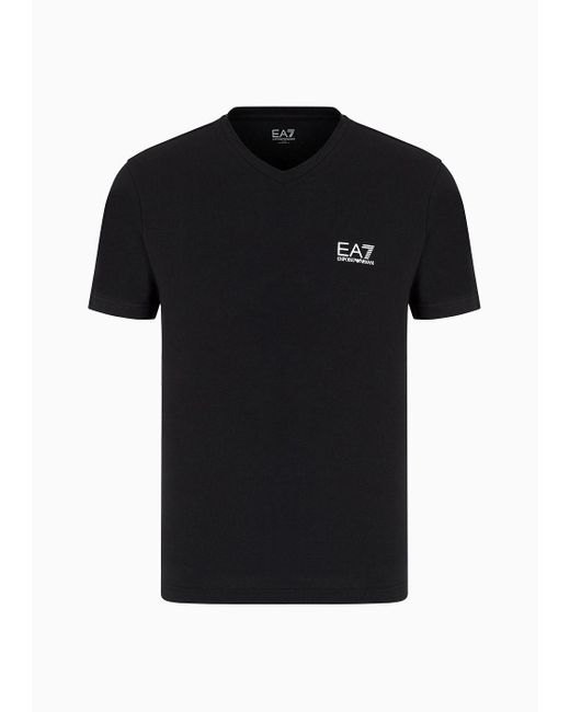 EA7 Black Core Identity Stretch Cotton-jersey T-shirt for men