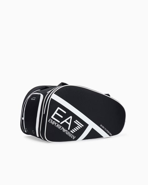 EA7 Black Padel Gym Bag With Lining And Outer Coating