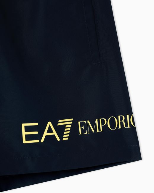 EA7 Blue Swim Trunks With Logo for men