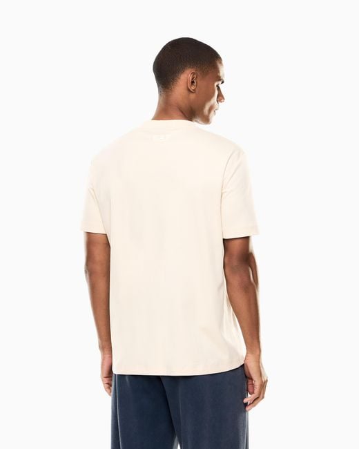 EA7 White Logo Series Cotton-Jersey T-Shirt for men