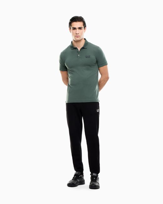 EA7 Green Stretch Polo for men