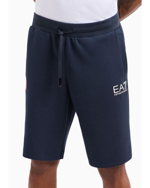 EA7 Blue Graphic Series Bermuda Shorts With Flag Print for men