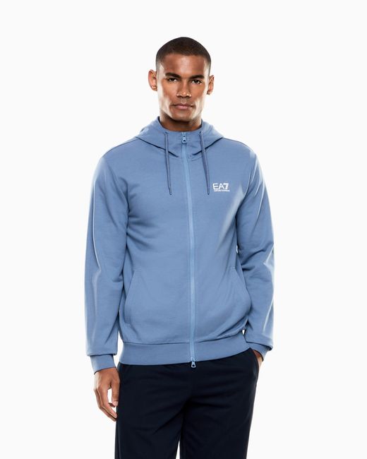 EA7 Blue Fleece Sweatshirt Core Identity for men
