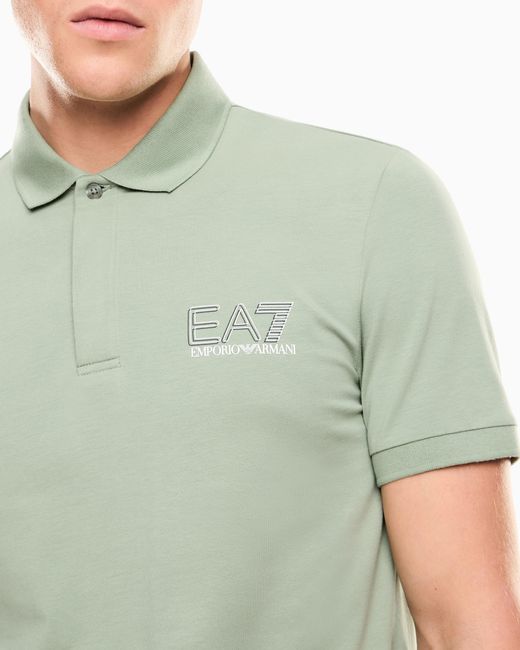 EA7 Green Visibility Cotton Jersey T-Shirt for men