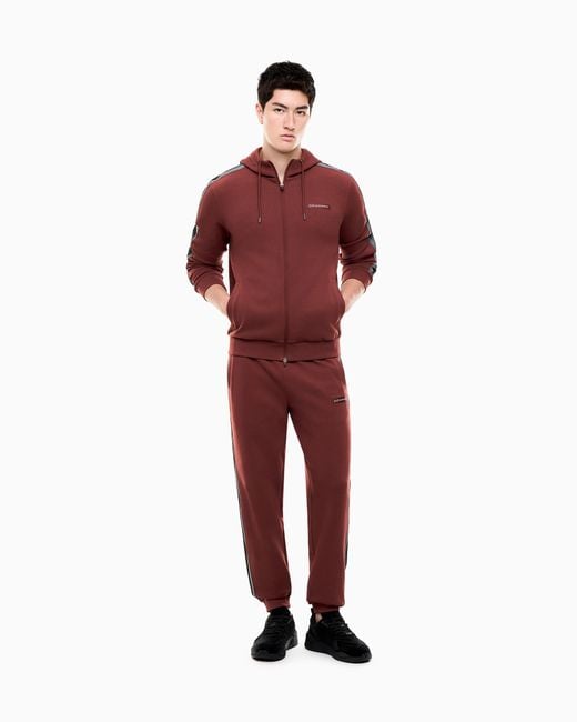 EA7 Red Hoodie Logo Series Regular Fit for men