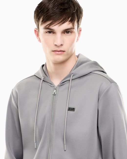 EA7 Gray Hoodie Lux Identity Regular Fit for men