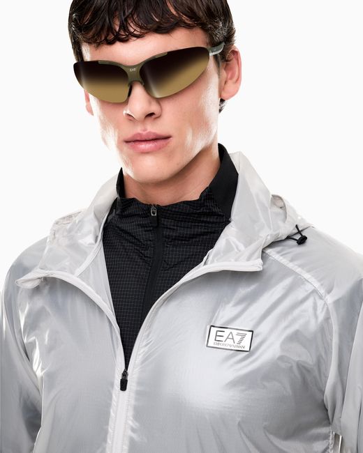 EA7 White Dynamic Athlete Hooded Jacket for men