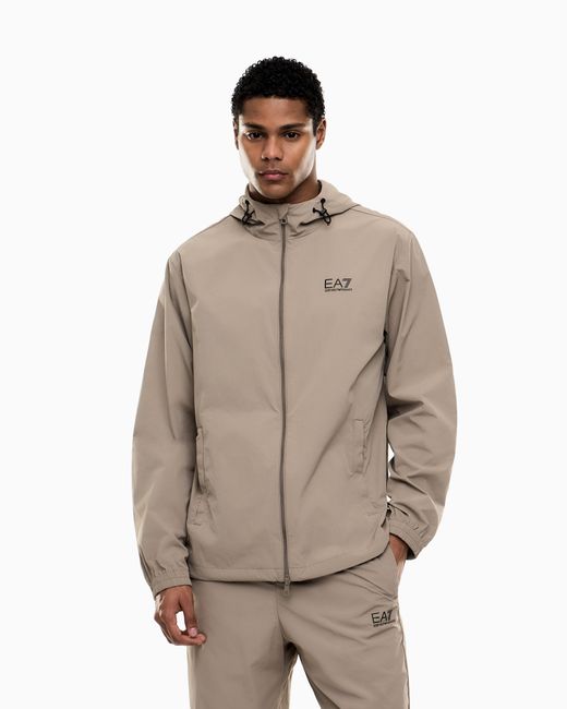 EA7 Natural Core Identity Nylon Hooded Sweatshirt for men