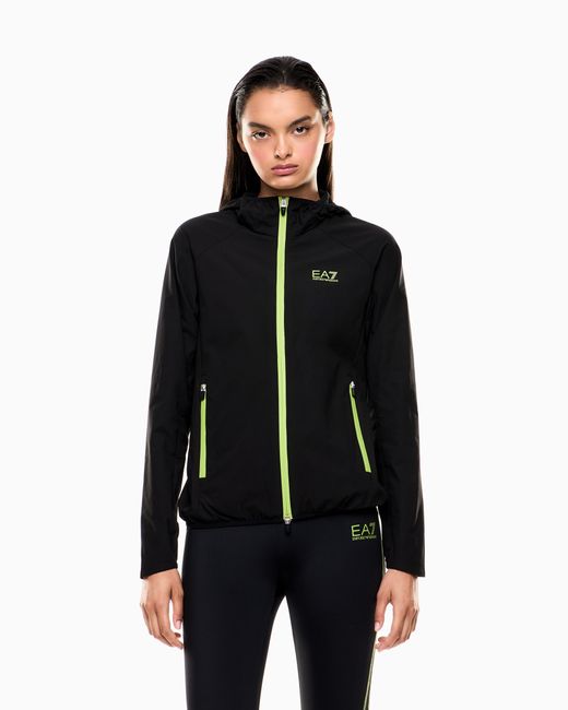 EA7 Black Dynamic Athlete Hooded Jacket