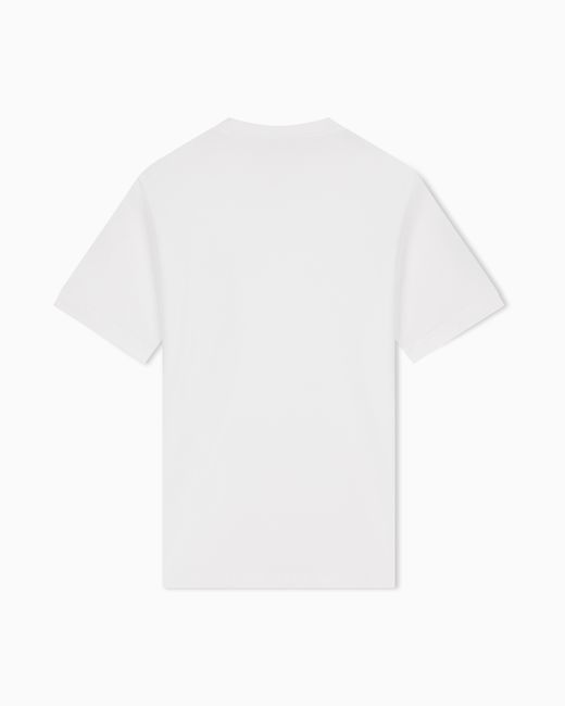 EA7 White T-Shirt Logo Series Regular Fit Cotton Jersey for men