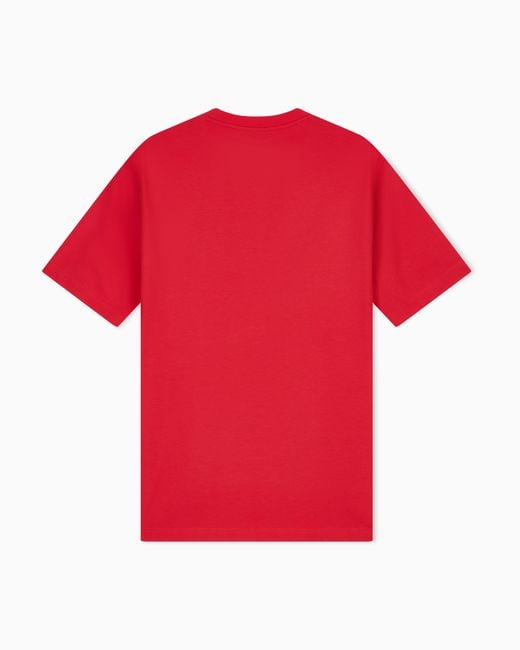 EA7 Red Regular Fit T-Shirts for men