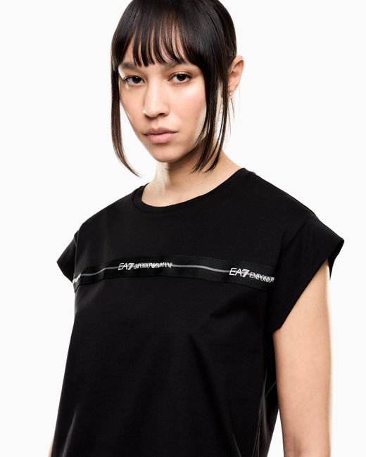 EA7 Black Logo Series Cotton-Jersey T-Shirt