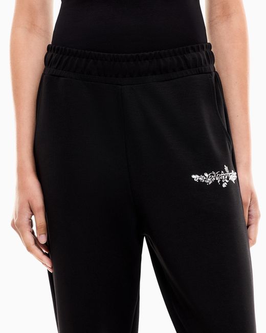 EA7 Black Trousers Logo Series Regular Fit Jersey