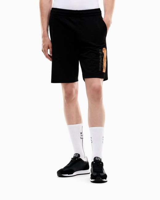 EA7 Black Slim Fit Shorts Visibility for men