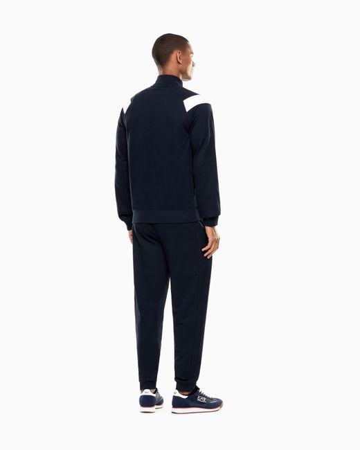 EA7 Blue Core Identity Cotton Tracksuit for men