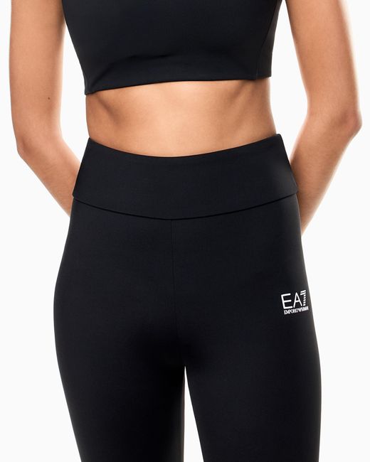 EA7 Black Stretch Legging With High Waist